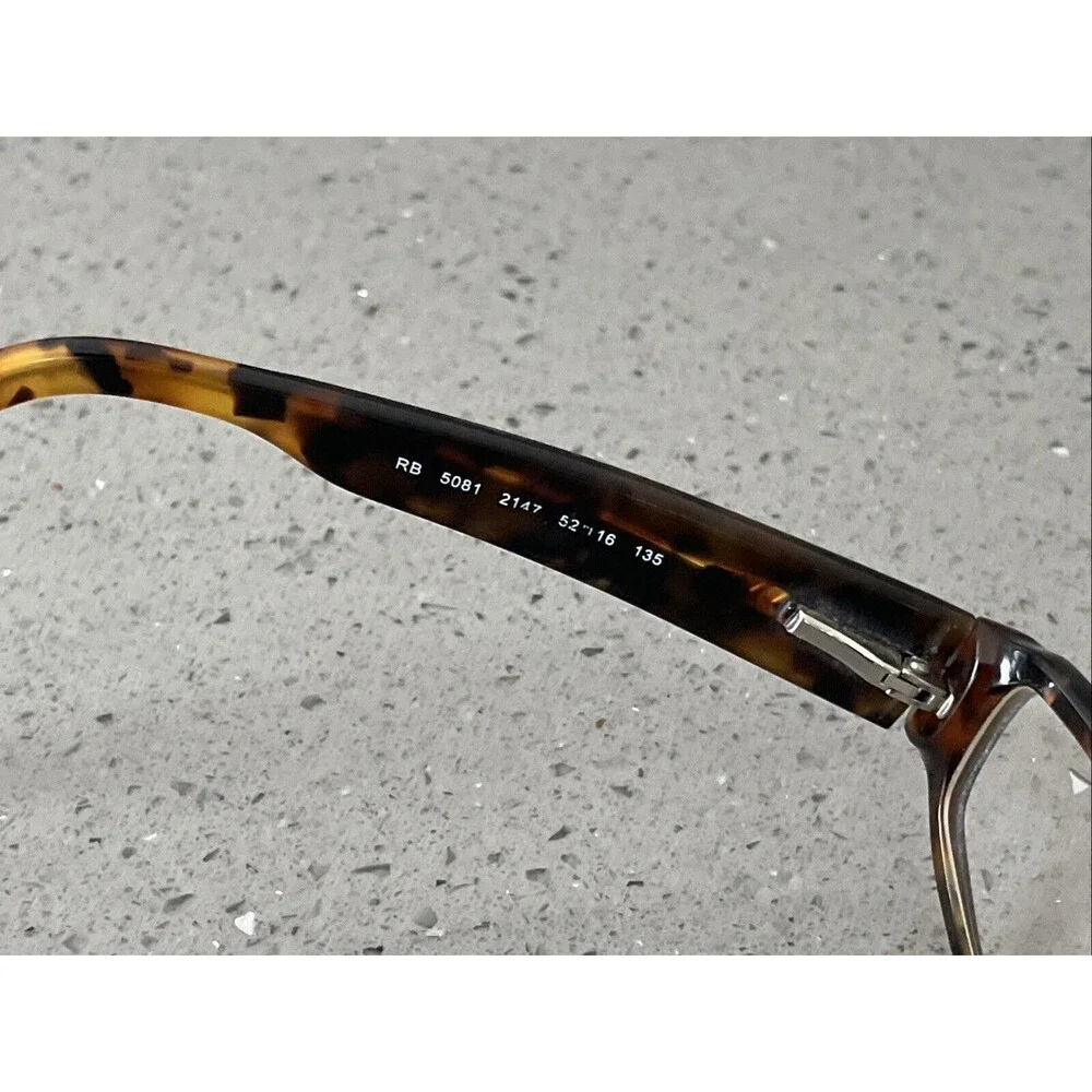Ray-Ban Eyeglasses Frames ONLY RB5081 2147 Black Tortoise Rectangular 52-16-135